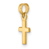 14K 3-D and Polished Mini Cross Charm