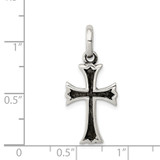 Sterling Silver Antiqued Cross Pendant - QC-883B7302-5595