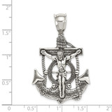 Sterling Silver Antiqued Crucifix Pendant - QC-07FE081E-5906