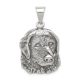 Sterling Silver Antiqued Dog Charm - QC-A8875D52-6408