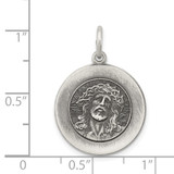 Sterling Silver Antiqued Ecce Homo Medal - QC-725803C5-1515