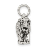 Sterling Silver Antiqued Elephant Charm - QC-E128795F-7526