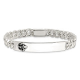 Sterling Silver Antiqued Fleur-de-lis ID Men's Bracelet - QI-42D97906-5691