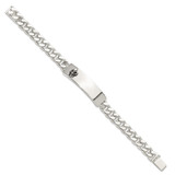 Sterling Silver Antiqued Fleur-de-lis ID Men's Bracelet - QI-57122115-4691