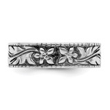 Sterling Silver Antiqued Floral Ring - QR-5AF2A05F-5005