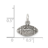 Sterling Silver Antiqued Football Charm - QC-729C346F-9819