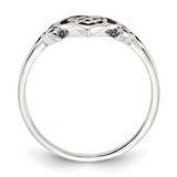 Sterling Silver Antiqued Heart with Celtic Knot Ring - QR-C7C2C0CA-2151