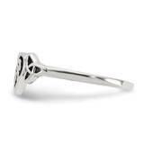 Sterling Silver Antiqued Heart with Celtic Knot Ring - QR-C7C2C0CA-2151