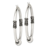 Sterling Silver Antiqued Hoop Earrings - QE-0C6525A8-9920