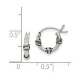 Sterling Silver Antiqued Hoop Earrings - QE-1B22C73B-8342