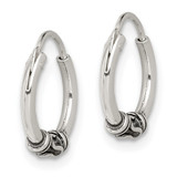 Sterling Silver Antiqued Hoop Earrings - QE-2AAD0A46-9825