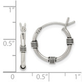 Sterling Silver Antiqued Hoop Earrings - QE-6B3457BC-5254