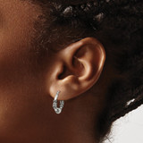 Sterling Silver Antiqued Hoop Earrings - QE-FCF911D9-7178