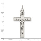 Sterling Silver Antiqued INRI Crucifix Pendant - QC-06A5C6F9-2238