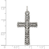 Sterling Silver Antiqued INRI Crucifix Pendant - QC-294FD87E-5655