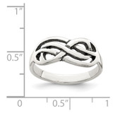 Sterling Silver Antiqued Knot Ring - QR-421E5288-9032