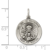 Sterling Silver Antiqued Lady Of Montserrate Medal