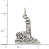 Sterling Silver Antiqued Lighthouse Charm - QC-C76C165A-3174