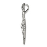 Sterling Silver Antiqued Lion Head Pendant