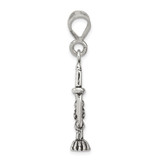Sterling Silver Antiqued Menorah Charm - QC-765BF367-9038