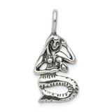 Sterling Silver Antiqued Mermaid Pendant - QC-6014251B-5360
