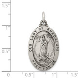 Sterling Silver Antiqued Our Lady of Guadalupe Medal - QC-8911A96E-1895