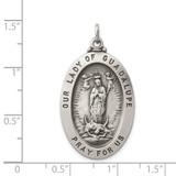 Sterling Silver Antiqued Our Lady of Guadalupe Medal - QC-CAC51428-9979