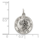 Sterling Silver Antiqued Our Lady of Perpetual Help Medal - QC-09351893-1785