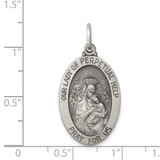 Sterling Silver Antiqued Our Lady of Perpetual Help Medal - QC-F568B8BB-8579