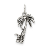 Sterling Silver Antiqued Palm Tree Charm - QC-7D92CBD7-2472