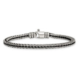 Sterling Silver Antiqued Polished 4.25mm Franco Chain 8 inch Bracelet