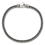 Sterling Silver Antiqued Polished 4.25mm Franco Chain 8 inch Bracelet