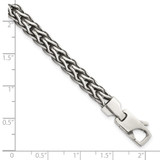 Sterling Silver Antiqued Polished 6mm Fancy Flat Chain 7.75 inch Bracelet