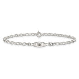 Sterling Silver Antiqued Polished Canoe / Kayak Link Bracelet