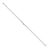 Sterling Silver Antiqued Polished Etched Waves Surfboard Link Anklet