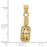 14K 3D Block Mariners Pulley Charm