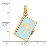 14K 3-D Blue Enamel Bible Book w/ Moveable Pages Charm
