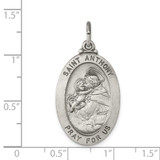 Sterling Silver Antiqued Saint Anthony Medal - QC-5DADBDBE-4174