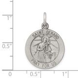 Sterling Silver Antiqued Saint Gerard Medal - QC-5ACB9269-3602
