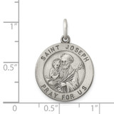 Sterling Silver Antiqued Saint Joseph Medal - QC-FFF44A11-3848