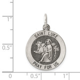 Sterling Silver Antiqued Saint Luke Medal - QC-9132387D-3346