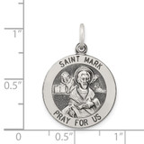 Sterling Silver Antiqued Saint Mark Medal - QC-8E447A4F-2913