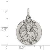 Sterling Silver Antiqued Saint Paul Medal - QC-1544245A-3887