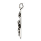 Sterling Silver Antiqued Satin Irish Crucifix Cross Pendant - QC-82A6318A-5922