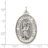 Sterling Silver Antiqued Satin St. Christopher Medal