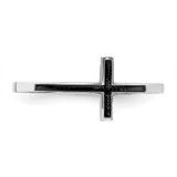 Sterling Silver Antiqued Sideways Cross Ring - QR-171F94CF-6890