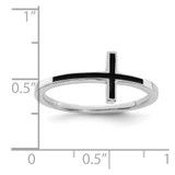 Sterling Silver Antiqued Sideways Cross Ring - QR-171F94CF-6890