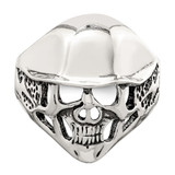 Sterling Silver Antiqued Skull Ring - QR-A7C784D8-8699