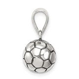Sterling Silver Antiqued Soccer Ball Pendant - QC-34A18E09-3317