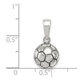 Sterling Silver Antiqued Soccer Ball Pendant - QC-34A18E09-3317